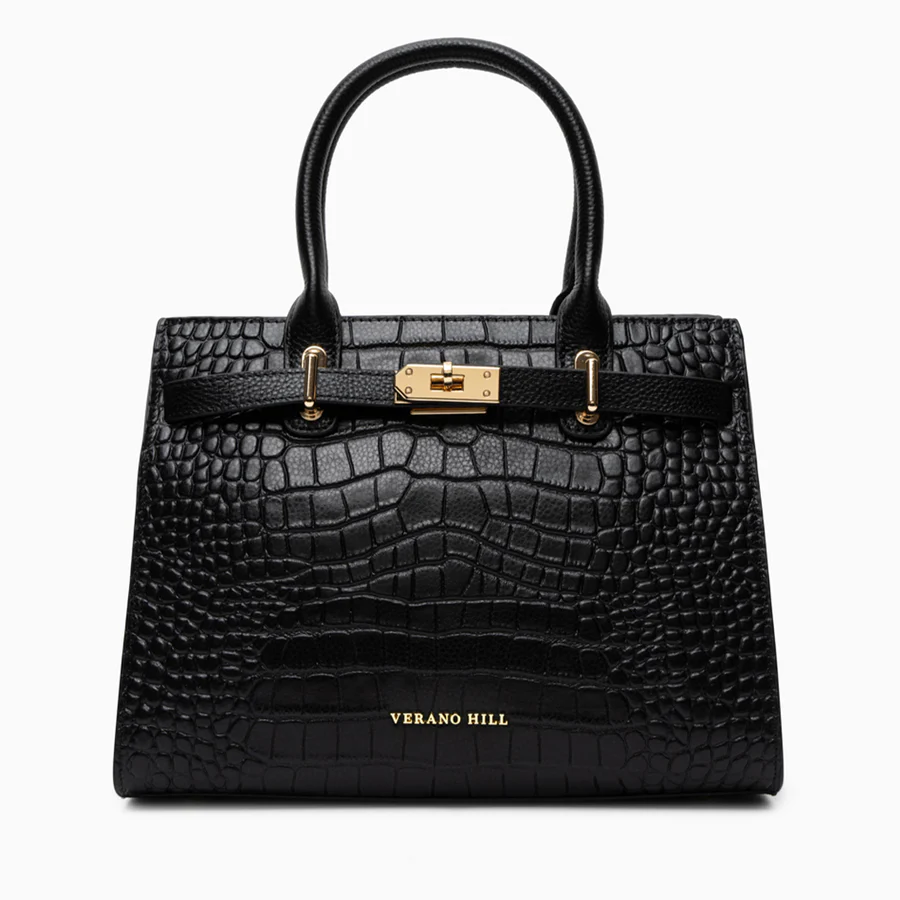 Noir Quilted Crossbody in Noir