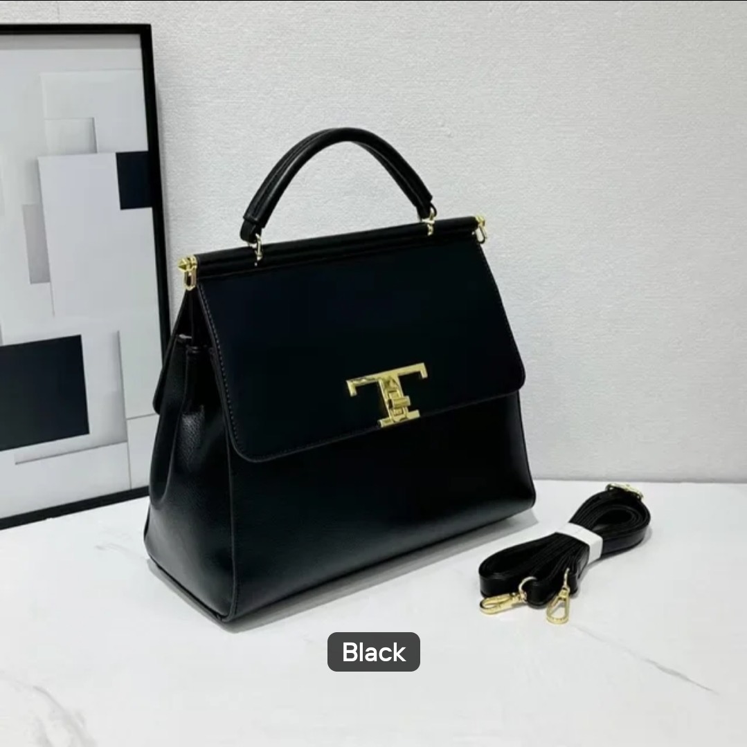 Monogram Top-Handle Satchel in Black